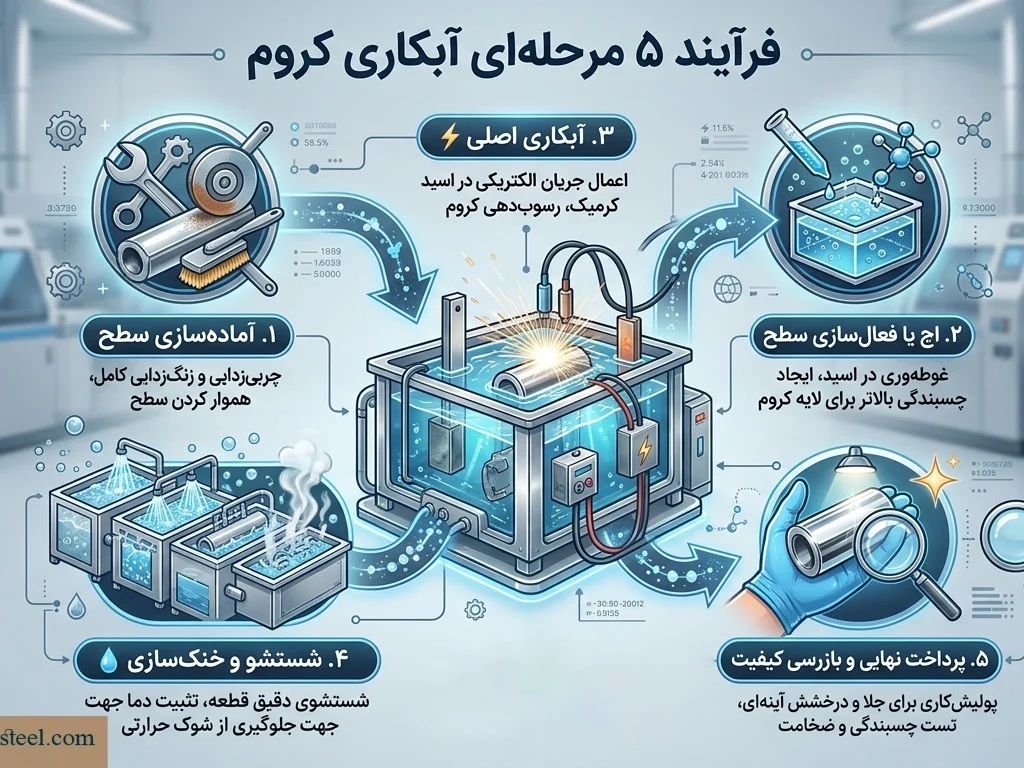 مراحل آبکاری کروم